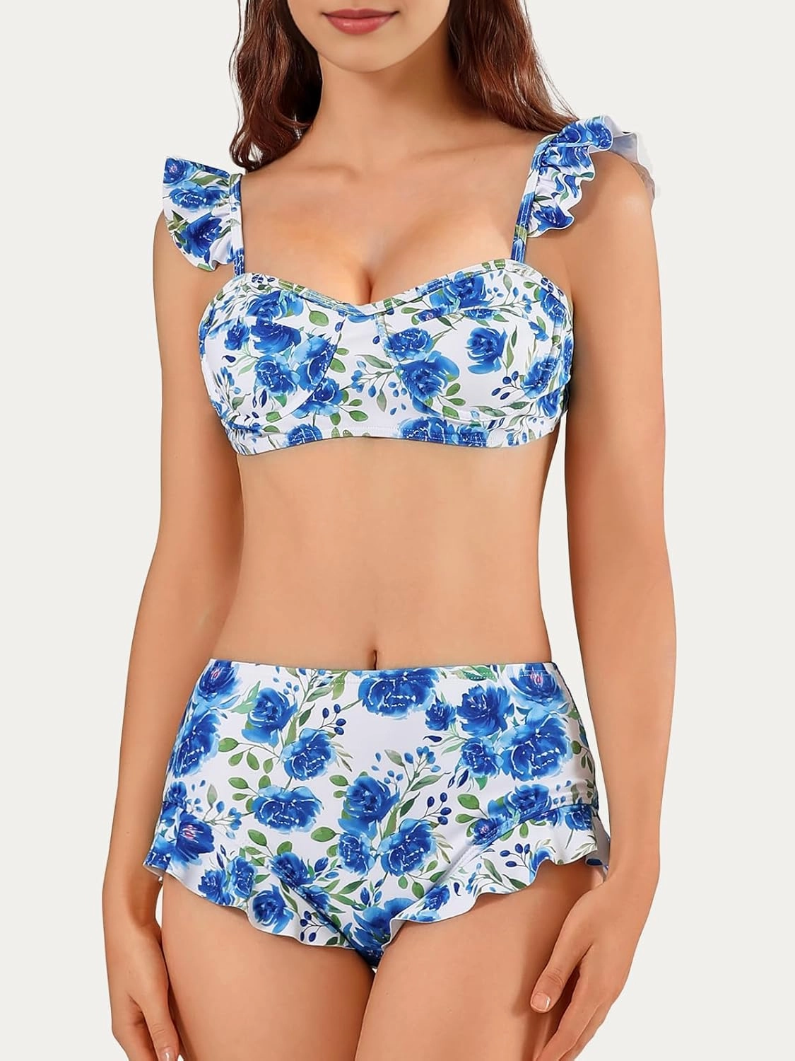 Womens 3 Piece Swimsuits with Cover Up 3 Pieces Bikini Set with Sarong High Waisted Bikini with Beach Cover Up Set