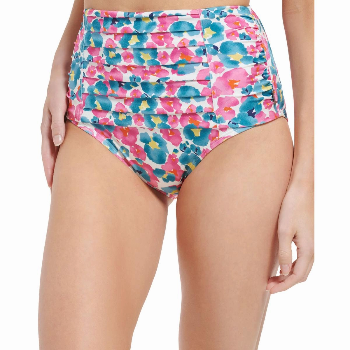 Womens High-Waist Floral Swim Bottom Separates