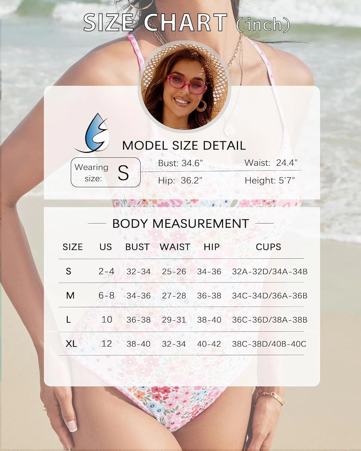 Womens One Piece Swimsuit Tummy Control Modest Bathing Suit Teen Girls Swim Suit Cute Floral Swimwear