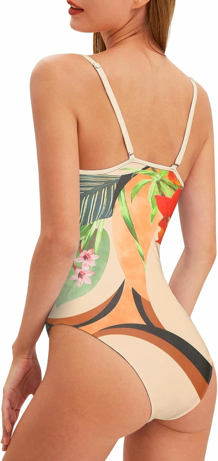 Womens One Piece Swimsuit with Cover Up Sarong Wrap Floral Bathing Suits 1 Piece Swim Suit with Beach Cover Up Set