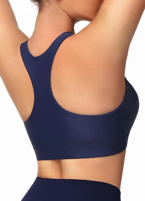 Womens Swim Bra Bikini Tops for Under Swim Shirt Sports Swimsuit Top Modest High Neck Removable Padded Quick Dry UPF50