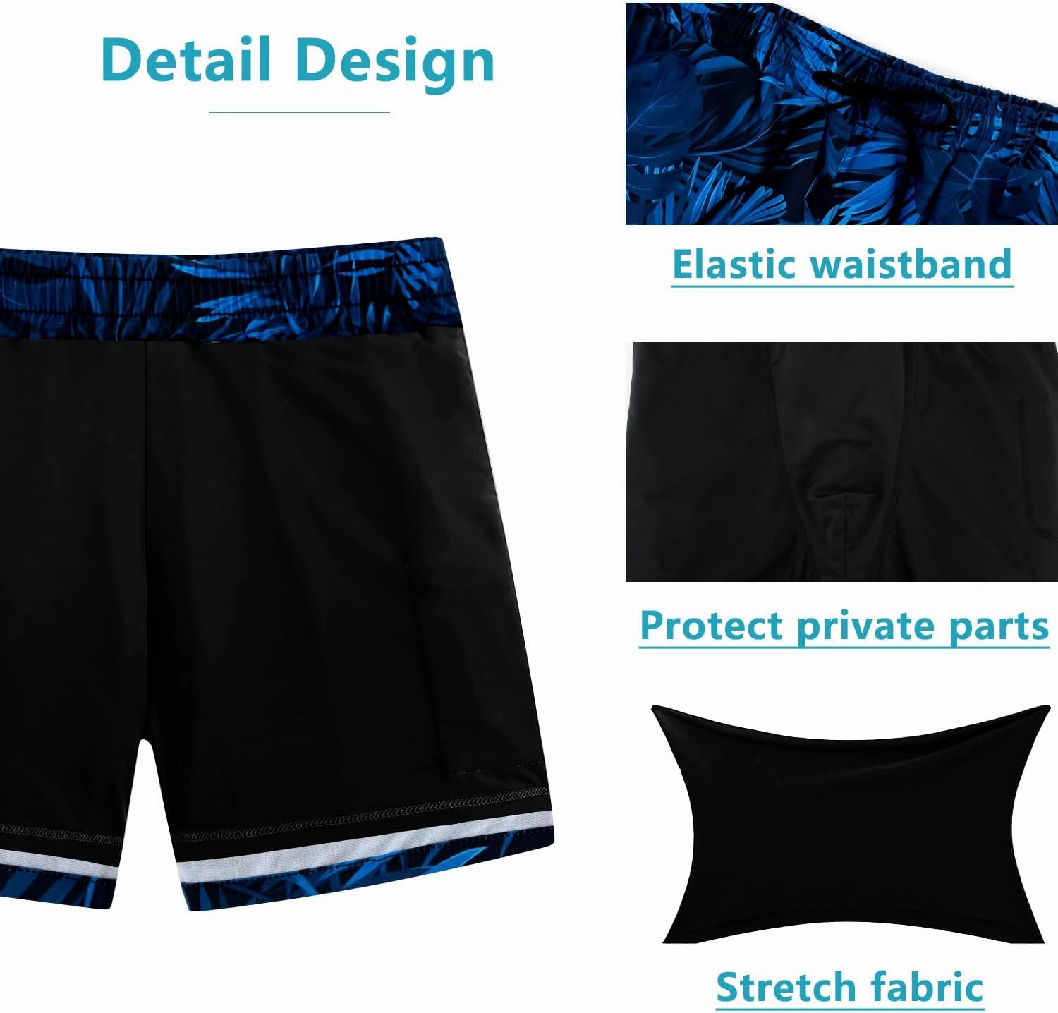 XiaoMoSha Mens Swim Trunks with Compression Liner 7" Quick Dry Board Shorts Bathing Suit with Pockets Swimwear Swimsuit S-2XL