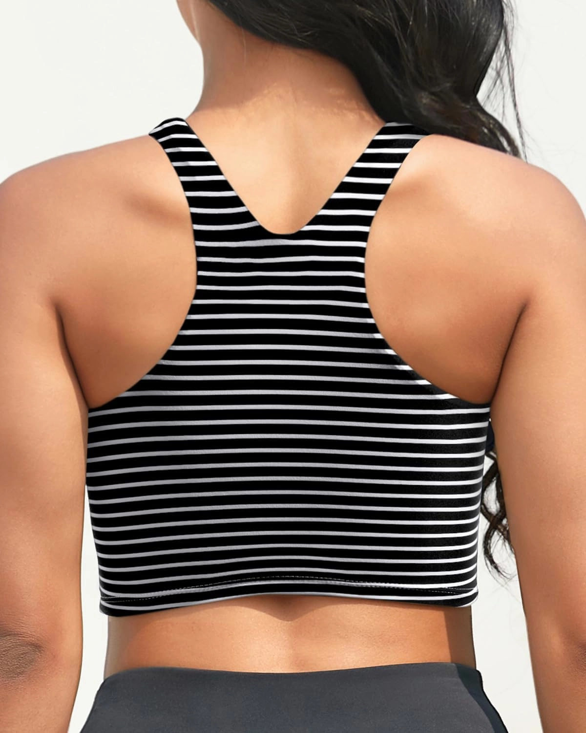 Yonique Women High Waisted Bikini Two Piece Swimsuit Crop Bathing Suits Sporty Swimwear Bikini Set