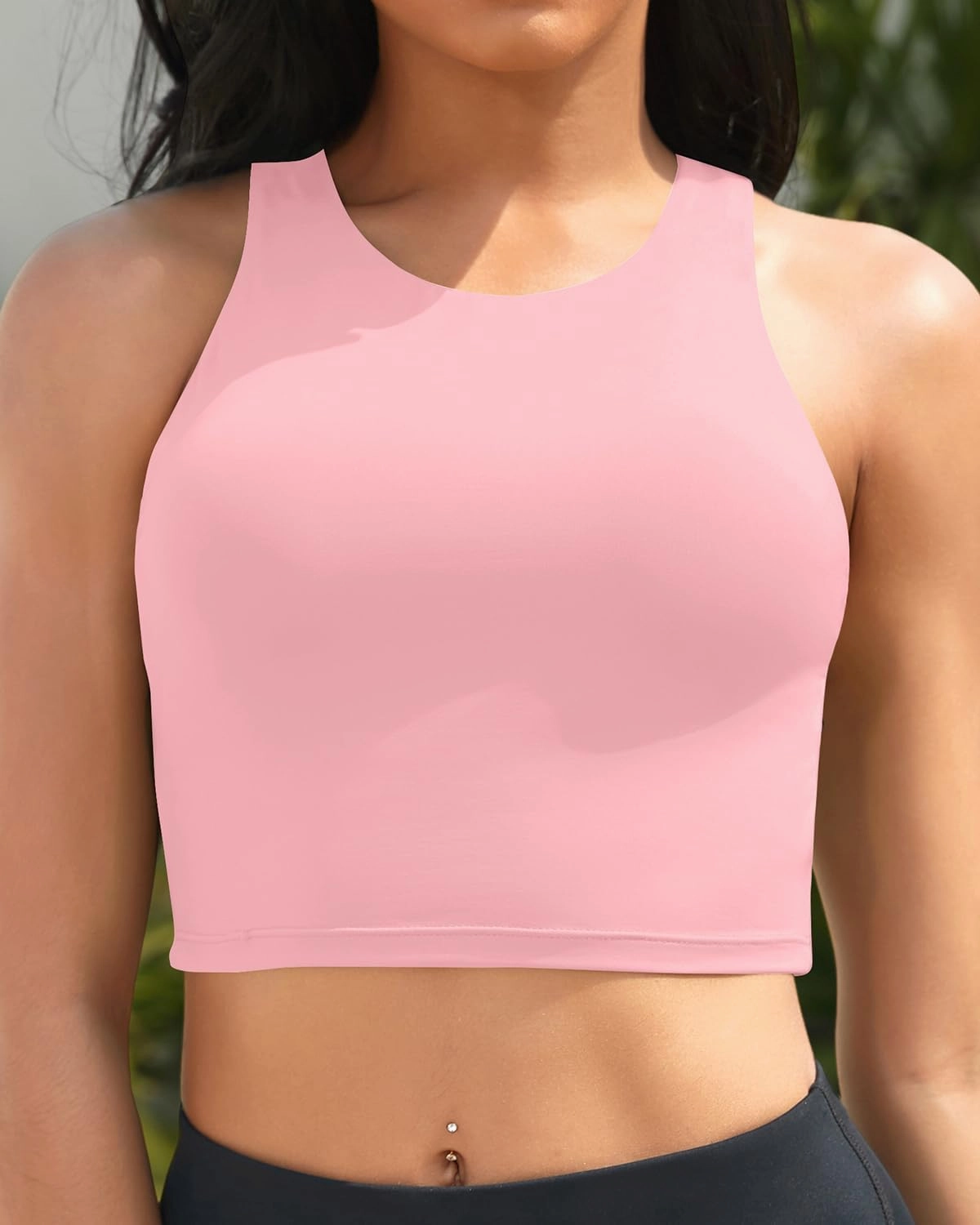 Yonique Women High Waisted Bikini Two Piece Swimsuit Crop Bathing Suits Sporty Swimwear Bikini Set