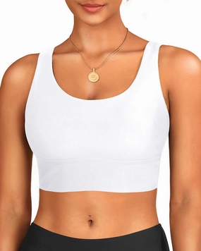 Yonique Women Sports Bra Bikini Top Swim Bra Athletic Swim Top Scoop Neck Bathing Suit