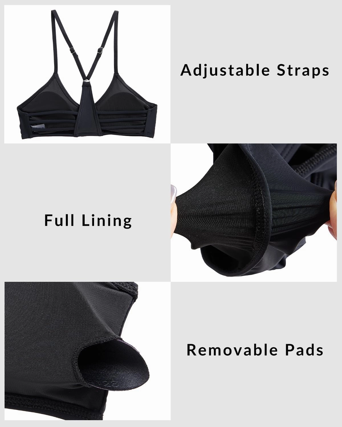 Yonique Women Two Piece Bathing Suits Push Up Bikini Set Halter Swimsuit Vintage Swimwear