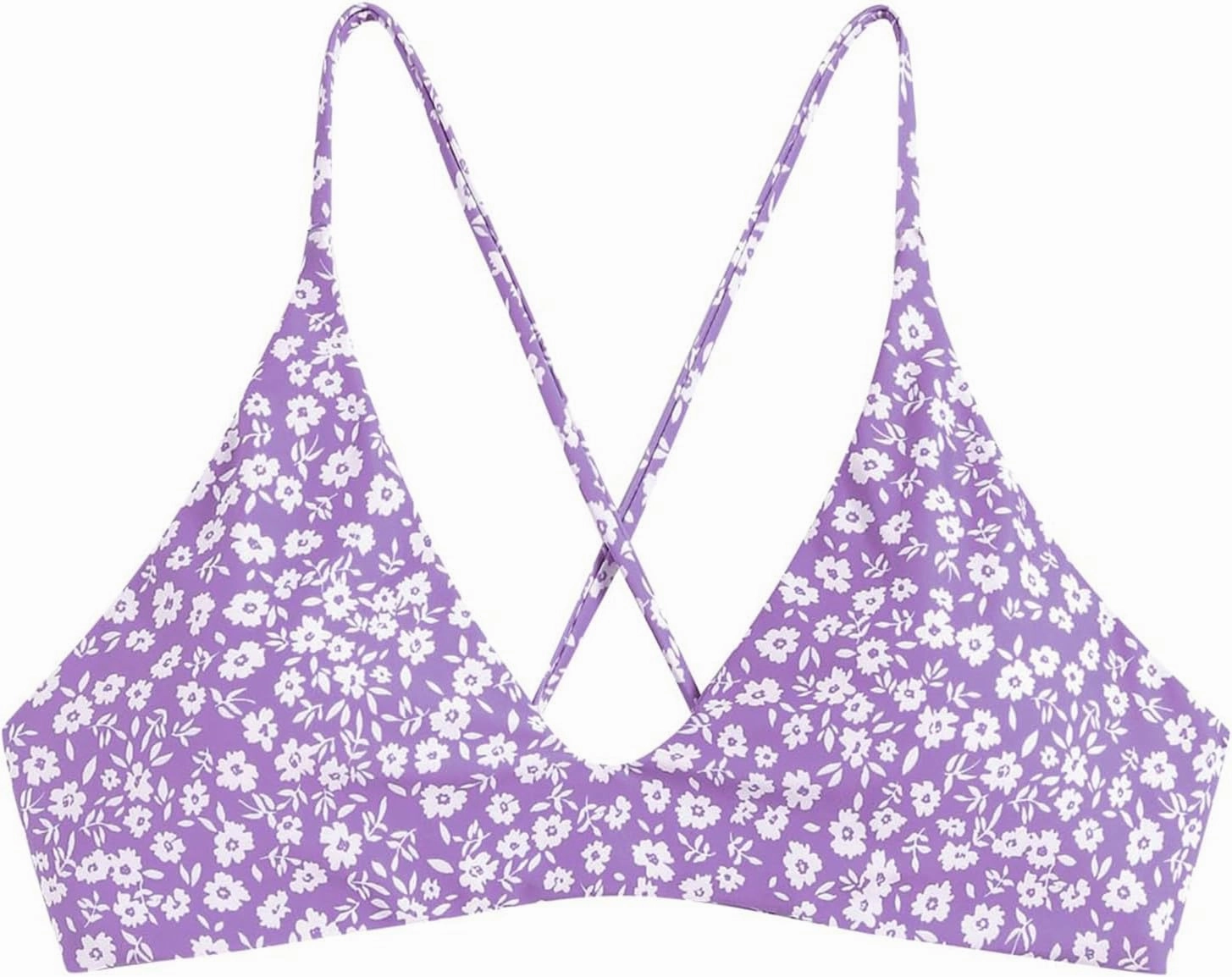 ZAFUL Women's Tie Back Bikini Top Solid Push Up Padded Bralette Swimsuit Bathing Suits Top