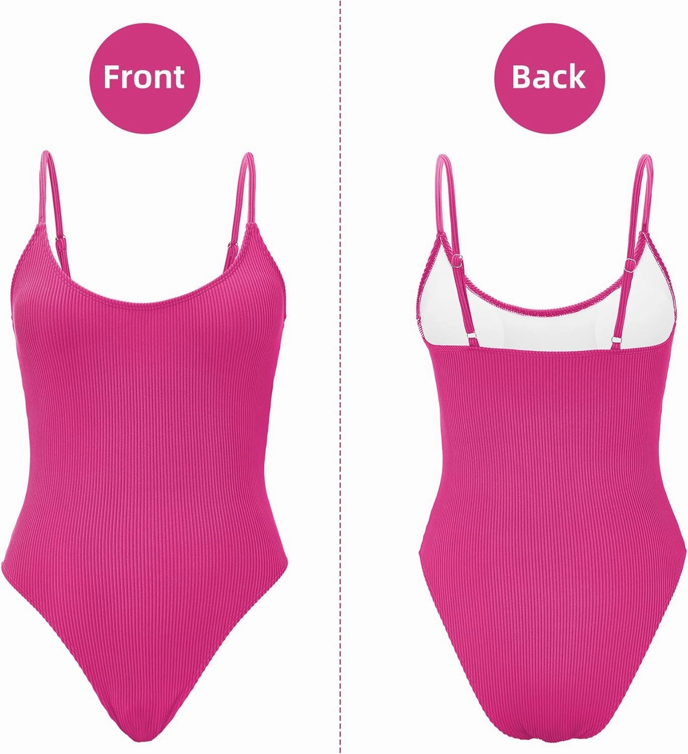 Zando One Piece Swimsuit Women Sexy Ribbed Swim Suits for Women 2025 Bathing Suit Open Back Swimsuits Slimming Women Swimwear