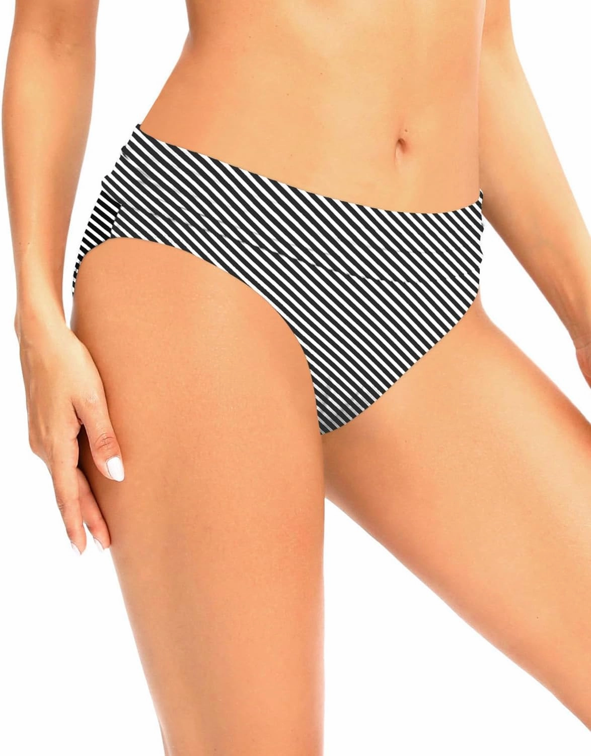 Zmart Women Full Coverage Ruched Bikini Bottoms Tummy Control Swim Bottoms Scrunch Ruffle Bathing Suit Bottom